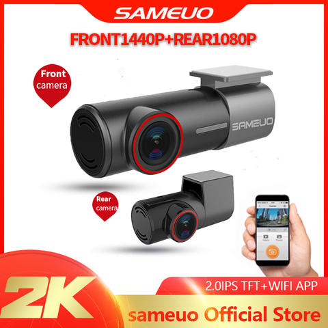 Sameuo U700 Dash cam front and Rear WIFI 2K 1080P Car DVR camera dash auto video Recorder night vision app 24H Parking Monitor ► Photo 1/6