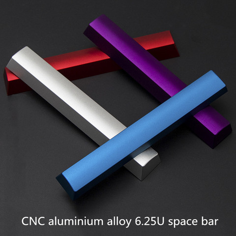 Mechanical Keyboard Metal Blank Space Bar Keycap 6.25U 6.25X Aluminum Alloy CNC Anodic Oxidation Spacebar Key Caps OEM Profile ► Photo 1/4