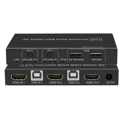 4k hdmi usb kvm switch 2x1