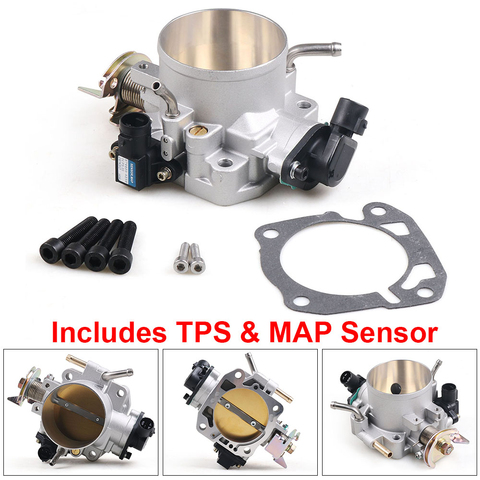 70mm Throttle Body W/ TPS & MAP Sensor For Honda Civic Si Acura B/D/F/H B16 B18 309-05-1050 Throttle Bodies 309051050 ► Photo 1/6