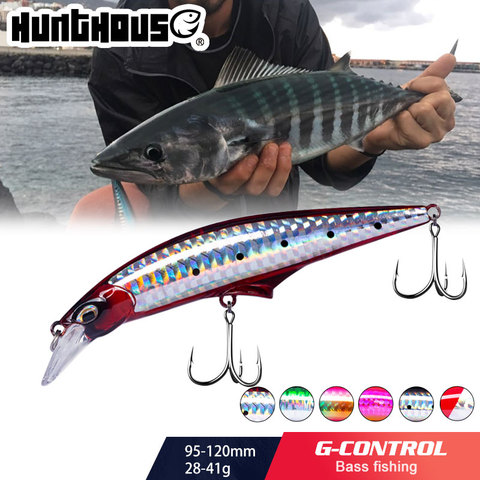 Hunthouse G-contorl minnow sinking fishing lure Saltwater small hard bait 95/120mm 28/41g artificial mini swimbait leurre pescar ► Photo 1/5