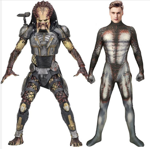 Male Predator Cosplay Costume 3D Print Spandex Zentai Men Predator Basic Suit Halloween Superhero Bodysuit Adults Kids Jumpsuits ► Photo 1/6