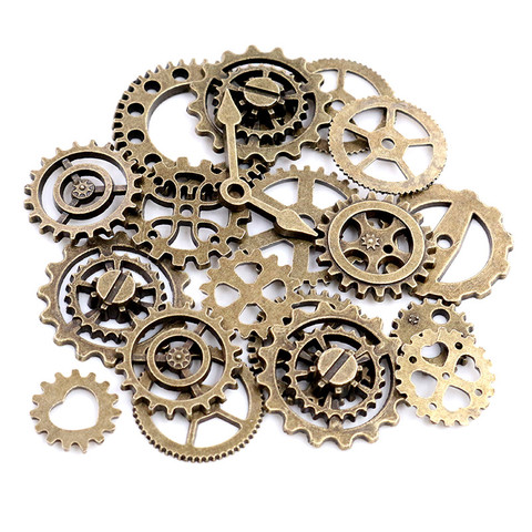 Mix 50pcs Vintage steampunk Charms Gear Pendant Antique Silver Fit Bracelets Necklace DIY Metal Jewelry Making-P5-02 ► Photo 1/6