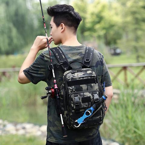Fishing Tackle Bag Backpack Tactical Waterproof Multifunctional Single Shoulder Military Bag Pack Chest Bag for Fishing  X178G ► Photo 1/6