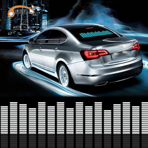 Car Blue LED Music Rhythm Flash Light Sound Activated Sensor Led Equalizer Car Rear Windshield Sticker Styling Neon Lamp Kit ► Photo 1/6