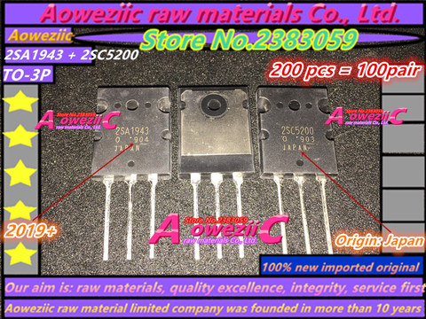 Aoweziic 2022+ 100 pair 100% new imported original  2SA1943  2SC5200 A1943 C5200 TTA1943 TTC5200   TO-264   { Origin: Japan } ► Photo 1/2