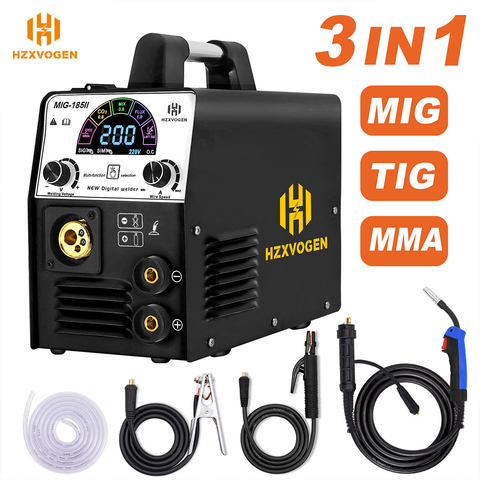 AC 220V HZXVOGEN MIG185-II Welding Machine 3 In 1 MIG TIG ARC/MMA Function For Carbon/Galvanized/Stainless Stell VS MIG250 ► Photo 1/6