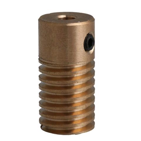 Yellow 0.5 Modulus 5MM Hole Diameter Brass Worm Gear Shaft for Drive Gear Box Worm Wheel(Inner Dia 3mm 4mm 5mm 6mm)) ► Photo 1/3