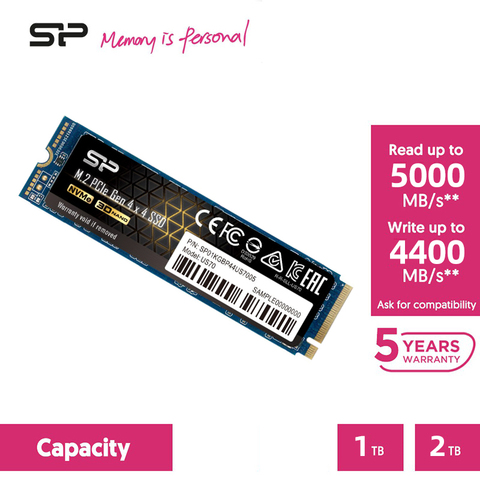 Silicon Power US70 m2 NVME SSD 1TB 2TB M.2 2280 PCIE 4.0 nvme 3D NAND Internal Solid State Drives Hard Disk For Laptop/Desktop ► Photo 1/5