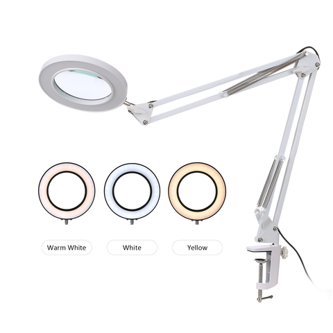 8X Magnification Magnifying Glass with LED Light Dimmable 3 Colors Illuminated Magnifier Lamp Foldable Rotatable Desk Lamp ► Photo 1/6