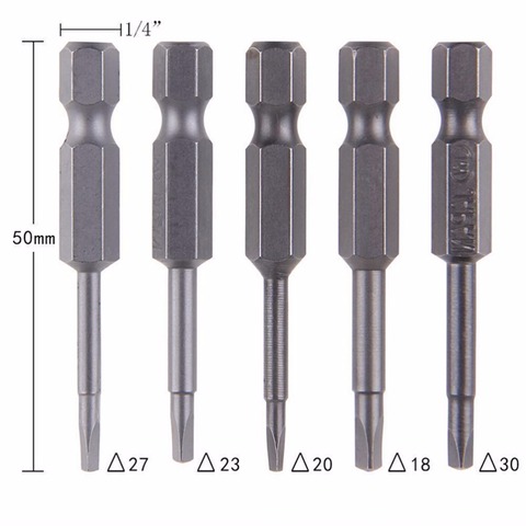 5Pcs/Set Magnetic Triangle Head Screwdriver Bit 1/4