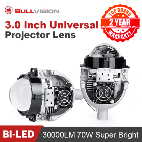 Bi-led Lens 3 inch Projector Lenses 100W Kits H4 Hi/Lo Beam H1 H7 H11 9005 9006 LED Bulbs Reflector Diode Chip Super 30000LM ► Photo 1/6