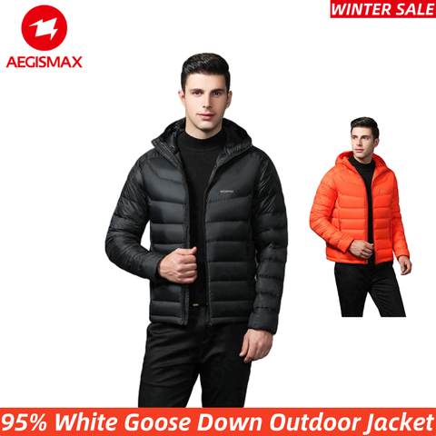 AEGISMAX Winter Men Down Jacket 95% White Goose Down Outdoor Camping Mountaineering Ultra-light Keep Warm Thickening 800FP Coat ► Photo 1/6