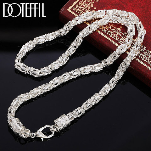 DOTEFFIL 925 Sterling Silver 20 Inch 5mm Faucet Chain Necklace For Women Man Fashion Wedding Engagement Party Charm Jewelry ► Photo 1/6