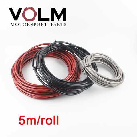 5m/lot AN3 Motorcycle braided Stainless Steel nylon BRAKE LINE HOSE FLUID HYDRAULIC Precise hose Gas Oil Fuel Line Hose ► Photo 1/6