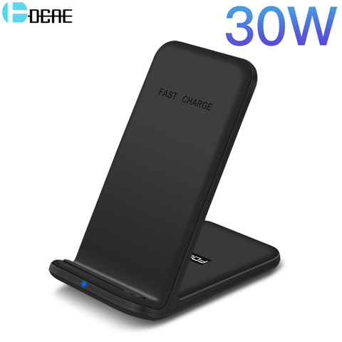 DCAE 30W Qi Wireless Charger Stand For iPhone 12 11 XS X XR 8 Induction Type C Fast Charge Dock for Samsung S20 S10 Phone Holder ► Photo 1/6