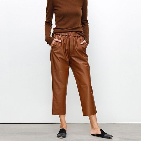 Genuine leather harem pants Women's real sheepskin trousers high waist plus size women pants 2022 new Elastic waist streetwear ► Photo 1/6