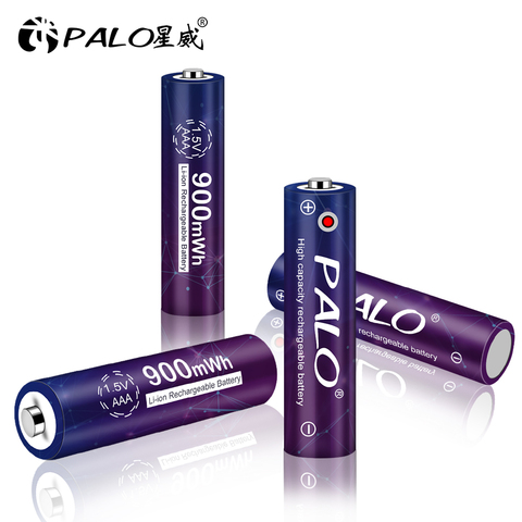 PALO original constant voltage 1.5V li-ion AAA battery 900mWh 1.5V AAA rechargeable lithium battery for toys mp4 ► Photo 1/6