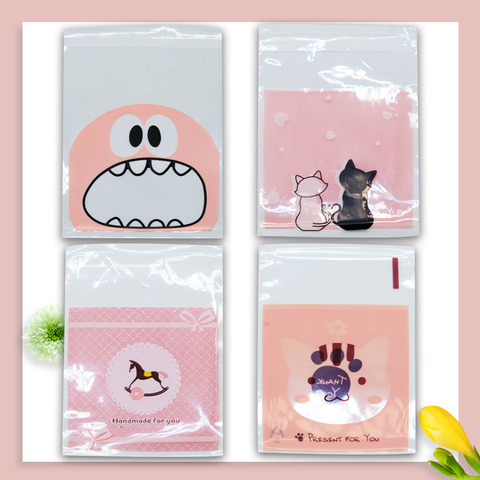50/100PCS Plastic Candy & Cookie Self-sealing Bag Cartoon Biscuits Snack Baking Bag For Birthday Wedding Party Baby Shower Decor ► Photo 1/6