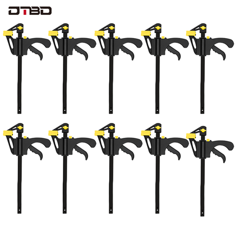 DTBD 10Pcs/Set 4 Inch Quick Ratchet F Clamp Wood Working Work Bar Clamp Clip Kit Woodworking Reverse clamping Hand Tools ► Photo 1/6