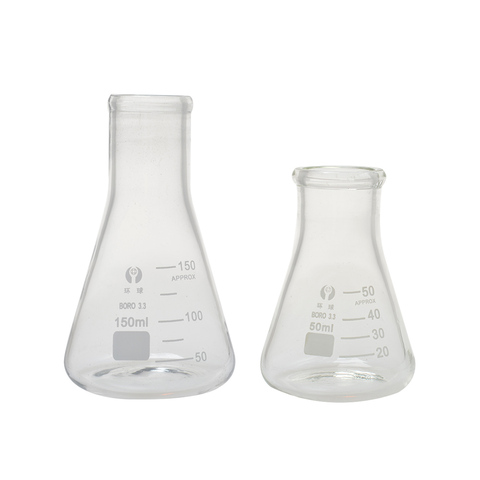 1 PC Lab  Erlenmeyer Borosilicate Glass High Resistant Stirrer Flask Narrow Neck Coincal Triangular Flask Thicken 50 ML To1000ML ► Photo 1/6