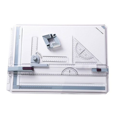 Portable Durable Drawing Board A3 Adjustable Angle Drafting Tables Parallel Rulers Corner Clips Designer Measuring Tool Set ► Photo 1/6