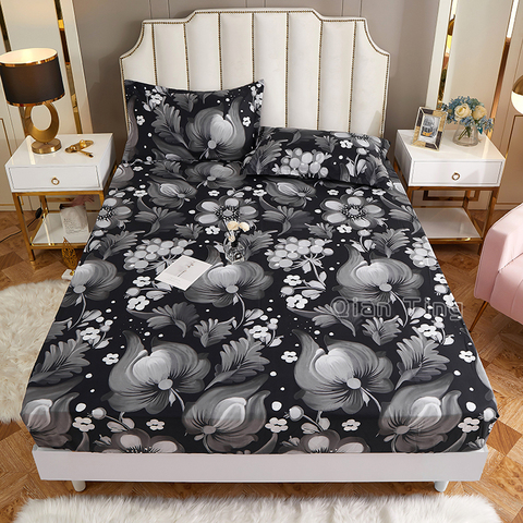 1pcs 100% polyester printing bed mattress set with four corners and elastic band sheets hot sale ► Photo 1/6