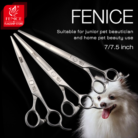 Fenice 7.0 7.5 8.0 inch professional dog cutting grooming pet scissors for dog straight grooming shears tijeras tesoura ► Photo 1/4