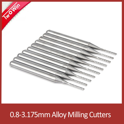 10pcs PCB milling cutter 3.175mm Tungsten Steel Carbide End Mill Engraving Bits CNC Router Bit PCB Milling Cutter ► Photo 1/6