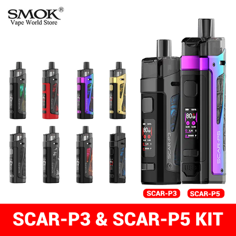 Vape SMOK SCAR-P5 Kit & Scar-P3 Kit Box Mod 80W Cartridge 5.5ml Electronic Cigarette Pod RPM 2 Mesh Coil Vaporizer Vs Nord s8618 ► Photo 1/6