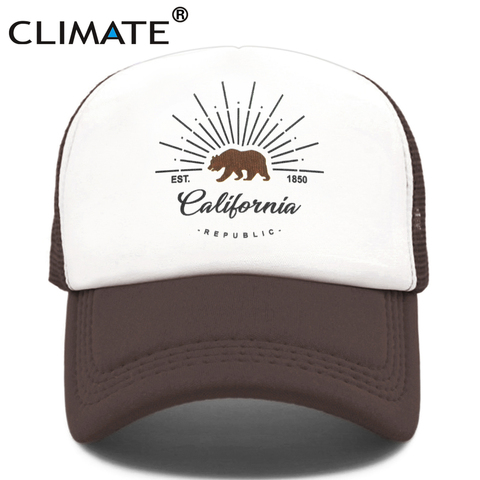 CLIMATE California Trucker Cap Bear California Republic Flag Caps Men Women Hip Hop Funny Hat Baseball Cap Cool Summer Mesh Cap ► Photo 1/6