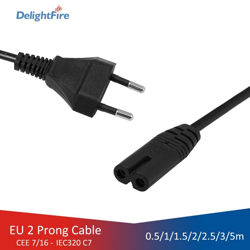 EU 2-prong AC power cord cable lead 6ft 1.8M to figure 8 C7 PS4,Printers,cameras 