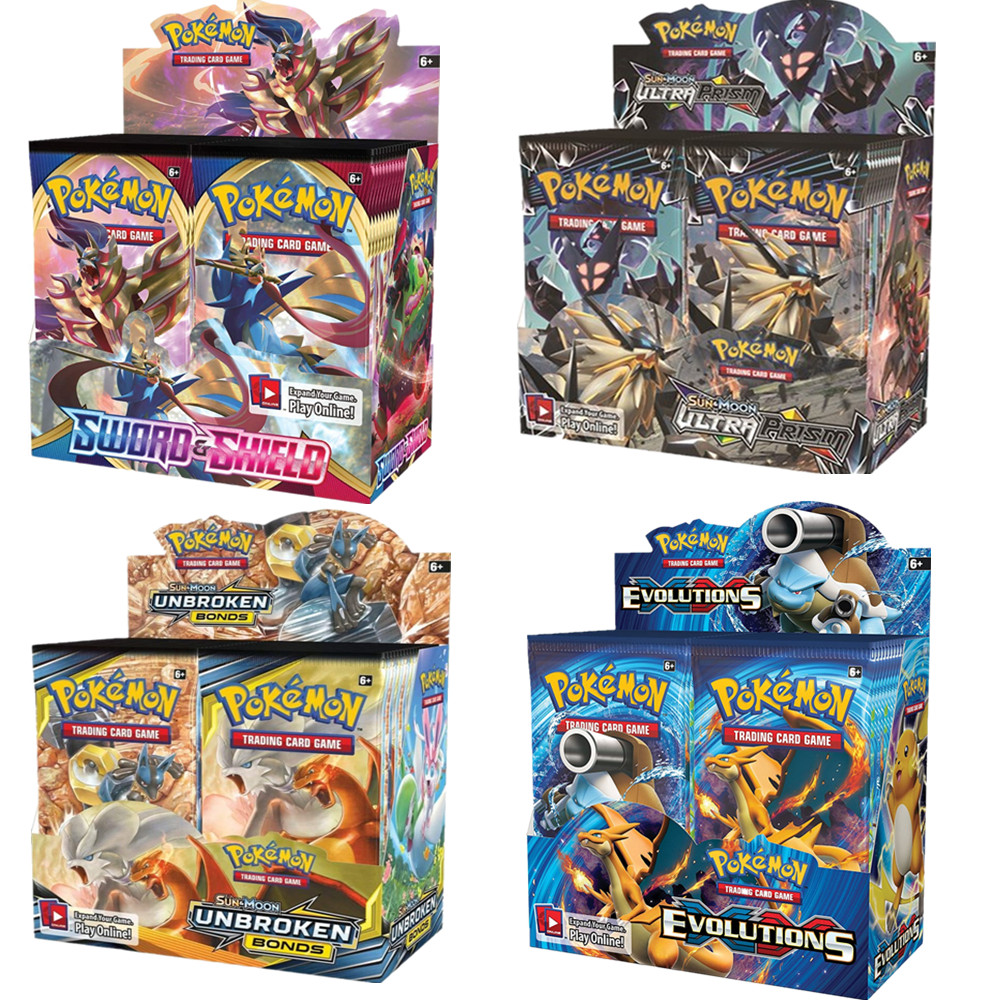 324Pcs Pokemon Booster Collectable Cards Sun&Moon Evolutions Sword Game Toy Gift 