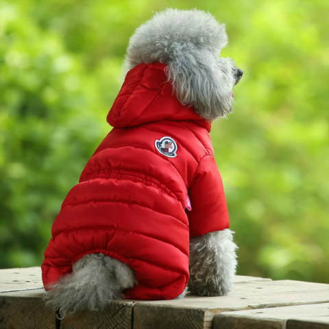 Winter Warm Down Dog Jacket Pet Dogs Costume Puppy Light-weight Four Legs Hoodie Coat Clothes For Teddy Bear Big Combinaison Ski ► Photo 1/6