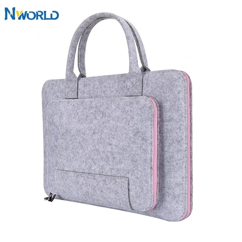 High Quality Laptop Bag, Felt Laptop Sleeve Notebook Computer Case Carrying Bag Pouch With Handle For  Asus / Lenovo ► Photo 1/6