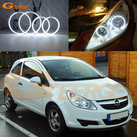 For Opel Vauxhall Corsa D 2006 2007 2008 2009 2010 2011 pre Facelift Excellent Ultra bright CCFL Angel Eyes kit halo rings ► Photo 1/6