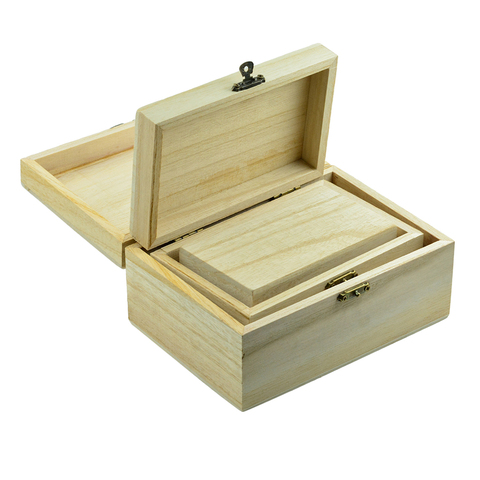 3pcs Wood Box Unfinished Wooden Jewelry Storage Case DIY Craft Gadgets Gift Wooden Organizer Boxes ► Photo 1/6