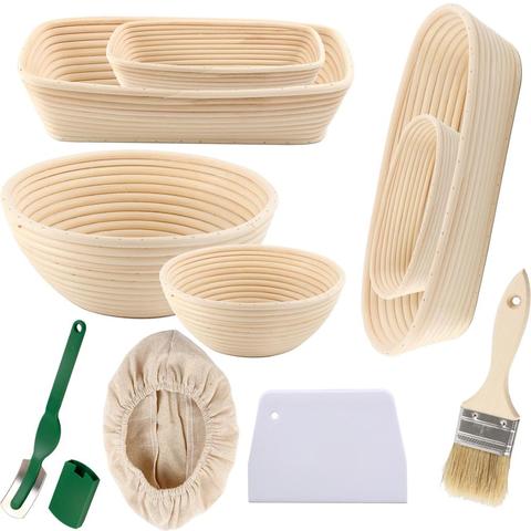 Sourdough Bread Banneton Basket Set Bread Mold Rattan Bread Proofing Basket Baking Mold Bakeware Dough Scraper Baking Tools ► Photo 1/6