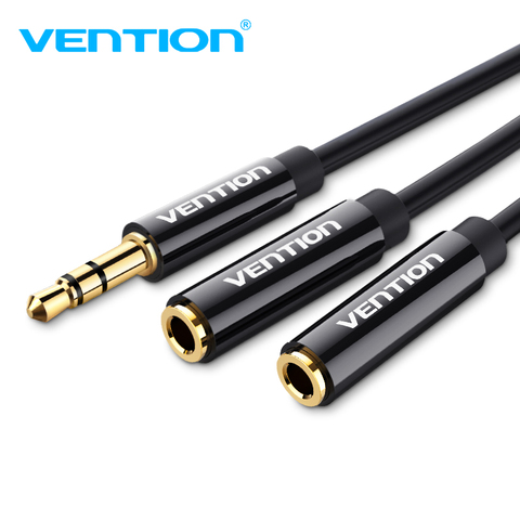 Vention Headphone Splitter Cable 3.5 Y Audio Jack Splitter Extension Cable 3.5mm Male to 2 Port 3.5mm Female AUX 3.5 Jack Cable ► Photo 1/6