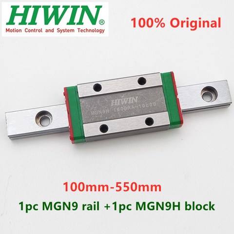 1pc Original Hiwin linear guide MGN9 150 200 250 300 330 350 400 450 500 550 mm MGNR9 rail +1pc MGN9H block carriage cnc 9mm ► Photo 1/6