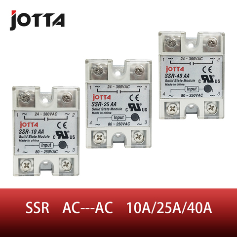 SSR -10AA  25AA 40AA  AC Control AC SSR White Shell Single Phase Solid State Relay With Plastic Cover ► Photo 1/6