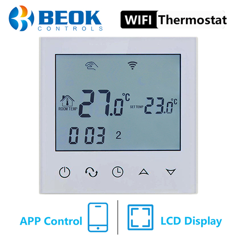 Beok TDS21WIFI-EP Wifi Function Thermostat White Back Light Smart Temperature Regulator Support Alexa Google Home ► Photo 1/6