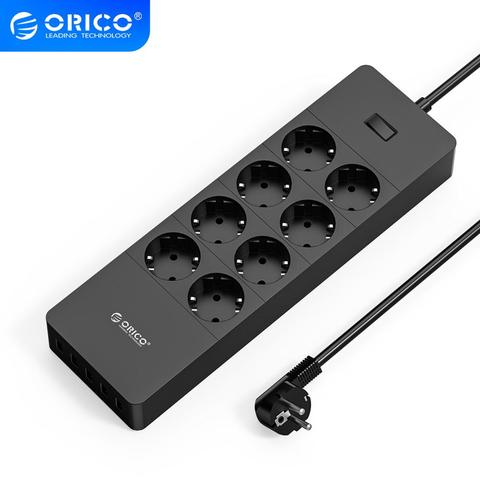 ORICO 8AC Outlet 5 USB Electrical Socket EU Plug Power Adapter Extension Cable Strip Smart Sockets ► Photo 1/6