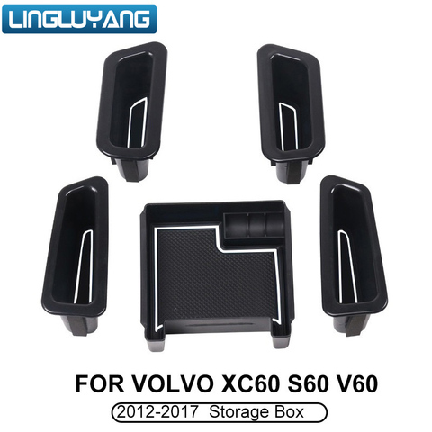 Car Styling for Volvo s60 v60 xc60 storage box door handle Armrest box beige/black Front door+back door Finishing box 2010-2017 ► Photo 1/6