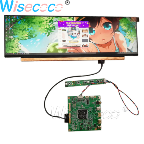 14 Inch 3840×1100 Slim Stretched Bar LCD Display 4K ADS Screen NV140XTM-N52 with eDP 30 Pins  USB Earphone Controller Board ► Photo 1/4