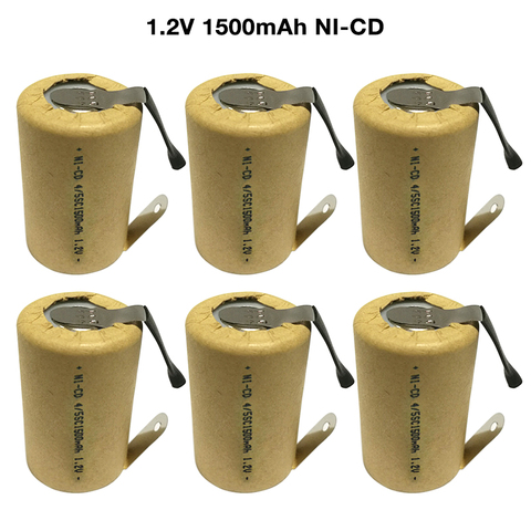 6-15pcs 4/5SC SubC 1.2V 1500mAh SC Ni-CD Rechargeable Battery Cell with Welding Tabs for Power Tools Battery Electric Toys ► Photo 1/6