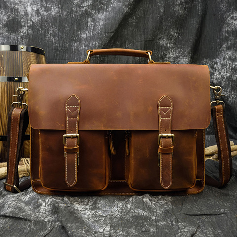 Men Genuine Leather briefcase Big 16