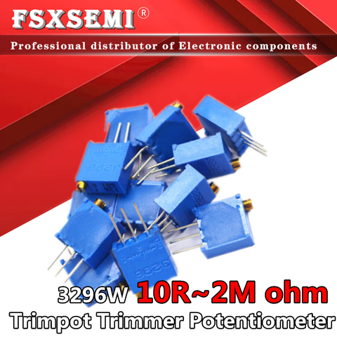 10pcs 3296 3296W Trimpot Trimmer Potentiometer 50 100 200 500 ohm 1K 2K 5K 10K 20K 50K 100K 200K 500K 1M 2M 103 100R 200R 500R ► Photo 1/6