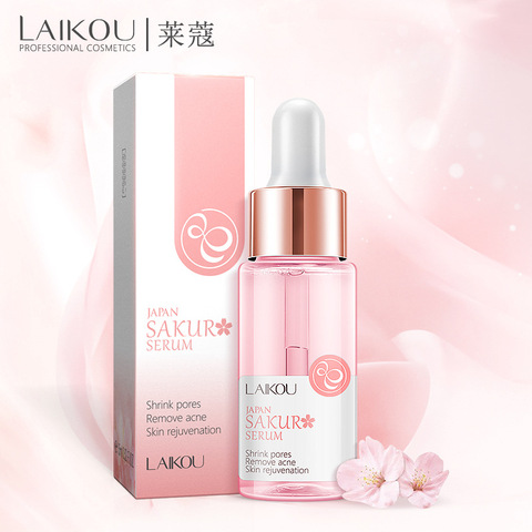 LAIKOU Sakura Serum Japan Extract Essence Shrink Pores Remove Acne Skin Rejuvenation Cherry Hyaluronatic Vitamin C Face Eyes ► Photo 1/5