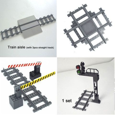 Flexible city Train Aisle Cross track Accessories set Trains Rail Track Railway model Traffic signal lamps Compatible All Brands ► Photo 1/6